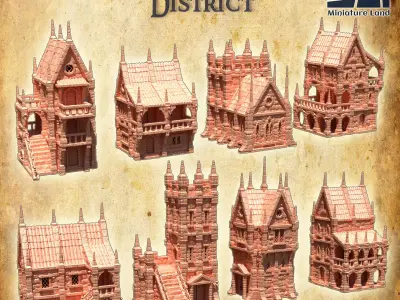 Imperial City District Tabletop Terrain 28 MM 3D print model