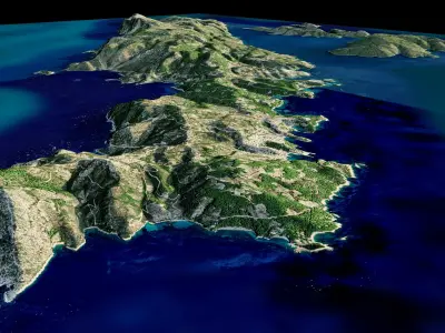 Alonnisos island 3d model terrain 3D model