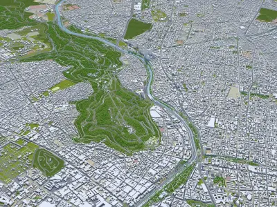 Santiago Chile Low-poly 3D model