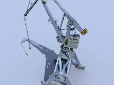 Crane Gray for shipyard cargo terminal or port 3D model