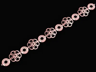 Elegant Flower Circle Bracelet for Women  2551 3D print model