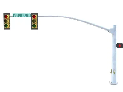 Street Light with Traffic 03 Low-poly 3D model
