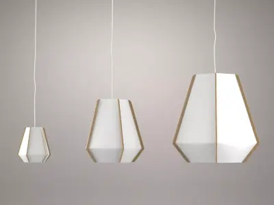 Lullaby six hanging lamps with shades 3D model