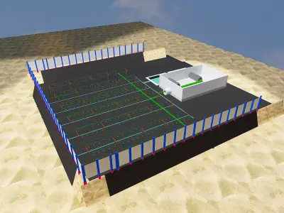 Desert water treatment plant a498 3D model