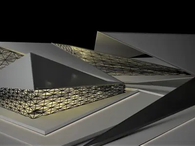 space frame  exterior archetecture 3D model