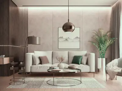 Minimalist Living room 3D model