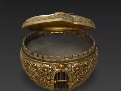 Gilded Vow Heart-Box Fortress 3D Model Low-poly 3D model