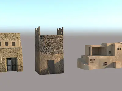 Arab Village Middle Eastern Houses Low-poly 3D model