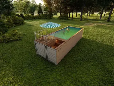 container swimming pool Free low-poly 3D model