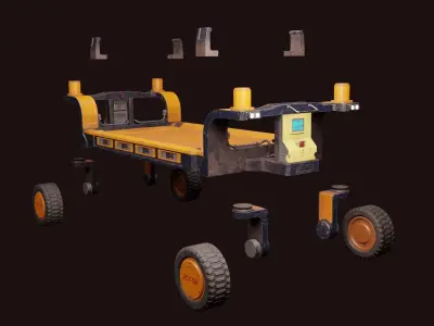 Sci-Fi Mining Transport Drone Low-poly 3D model