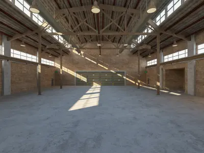 Warehouse Old interior and exterior 3D model