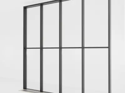 Panoramic glazing Stained glass 36 Low-poly 3D model