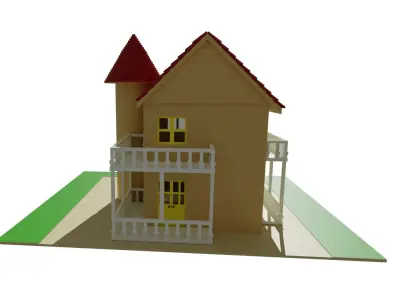 low poly house 02 Low-poly 3D model