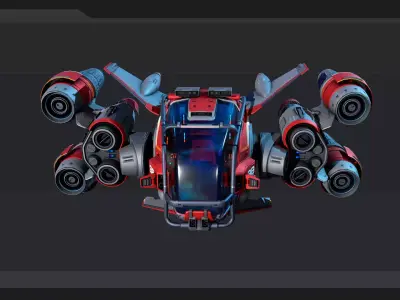 Modular SCARAB Starfighter  Low-poly 3D model