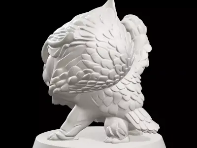 Owlbear RPG Chibi Style Figure 3D print model