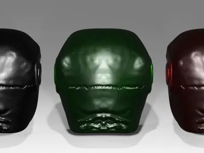 Futuristic sci-fi helmet science fiction robot Low-poly 3D model