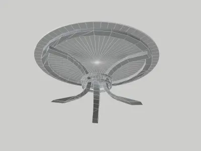 Round Wood Table 5 PBR Low-poly 3D model
