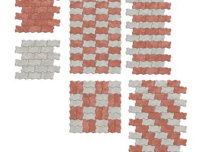 Zig Zag Paver Blocks 3D model