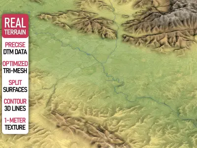 Kermanshah - Topography Terrain Low-poly 3D model