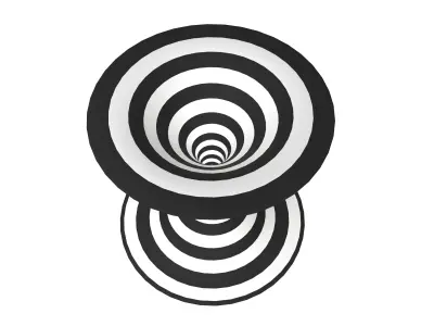 Striped Geometric Wormhole v1 001 Low-poly 3D model