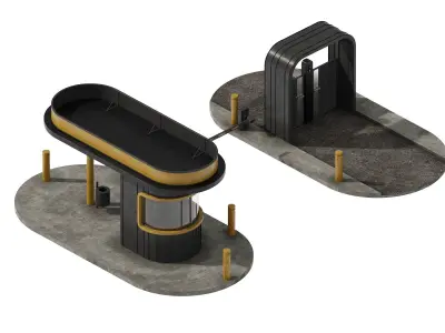 Security post 1 3D model