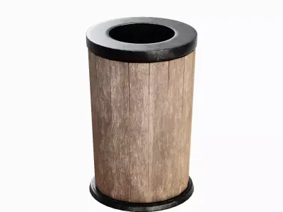 Street Trash Can B 03 Low-poly 3D model