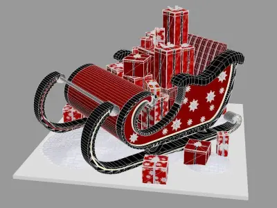 Santa Claus Sleigh 3D model