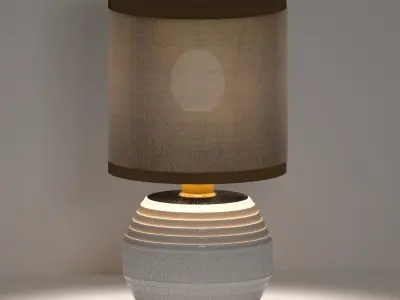 Minimalist Solid Wood Table Lamp 3D model