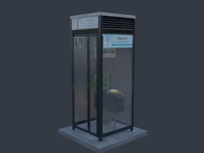 Payphone Booth 3D model