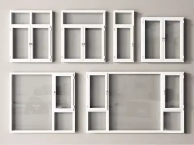 modern windows glass Sliding Architecture 3D model 20