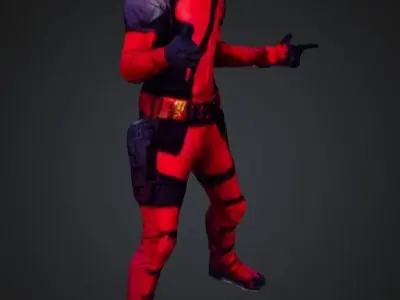 Deadpool Full 3D model STL ready for 3d printing  3D print model