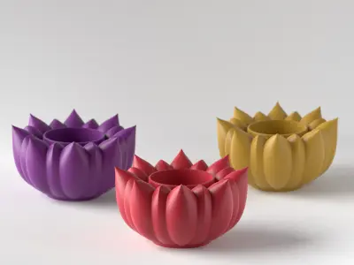 FLOWER TEALIGHT HOLDER 3D print model