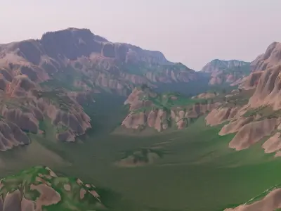 Detailed rocky landscape  3D model