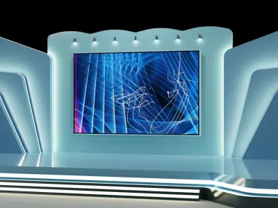 Entertainment Concert or Corporate Event Stage  with Lights 3D model