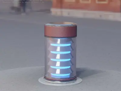 Dark Red Light-Column -3- Street-Light 9 Low-poly 3D model