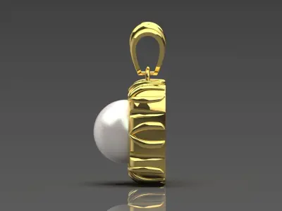 gold pearl pendant pp0017 3D print model