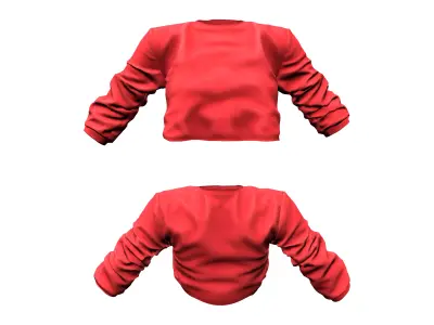 Basketball Style Hip Hop Long Sleeve Crop Top Low-poly 3D model