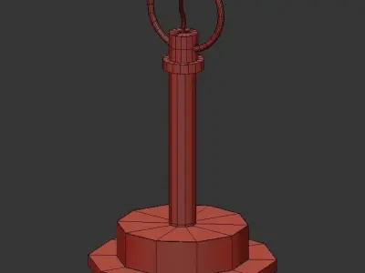 Stratum light chandelier with frosted glass 3D model