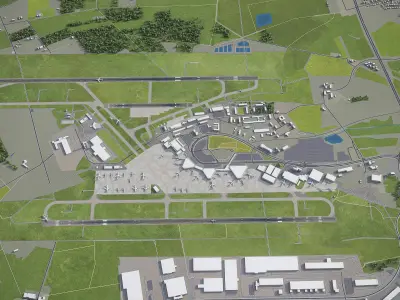 Hannover -  Airport - HAJ Low-poly 3D model