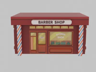Barber Shop Low-poly 3D model