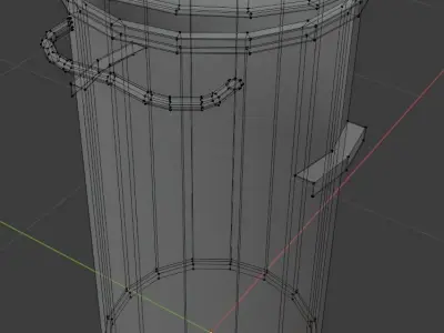 Simple bin Low-poly 3D model