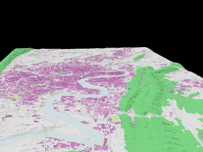 Chongqing City urban planning maquett  building Terrain  3D model
