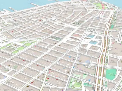 Cityscape New York USA fragment city Strets and roads  3D print model