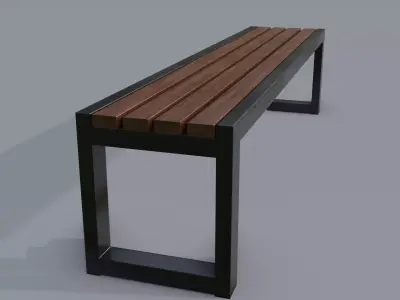 Street bench  Low-poly 3D model
