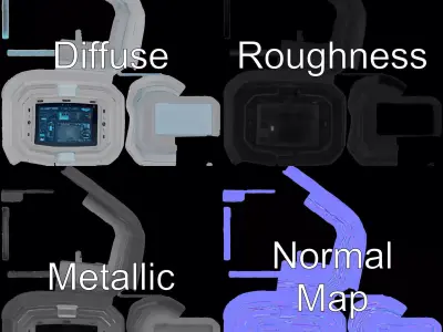 Futuristic Control Panel model pack for SciFi Environments Low-poly 3D model
