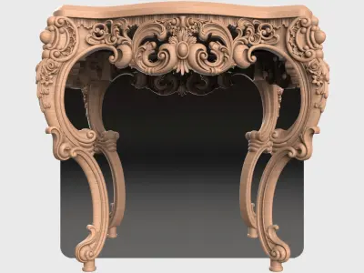 Carved coffee table for CNC 03 3D model