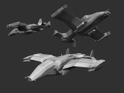 Space interplanetary cargo ship 3D print model