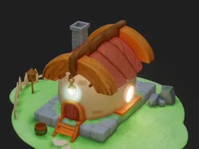 3D House  Low-poly 3D model