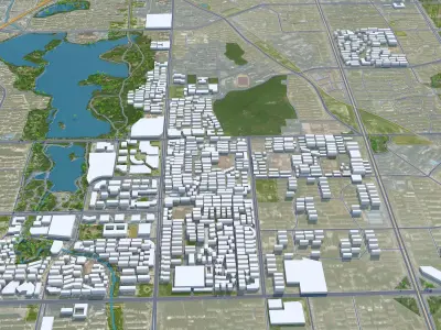 Ma anshan Anhui China 35km Low-poly 3D model