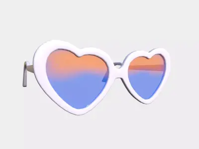 Sunglass Heart C03 Light Purple - Character Design Fashion Low-poly 3D model